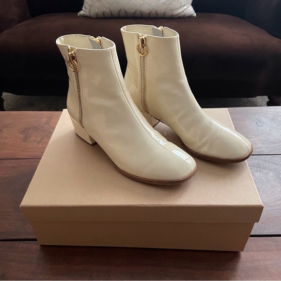 Joie Shoes - JOIE RUBEE DOUBLE ZIP PATENT LEATHER FLAT GOGO BOOTIE